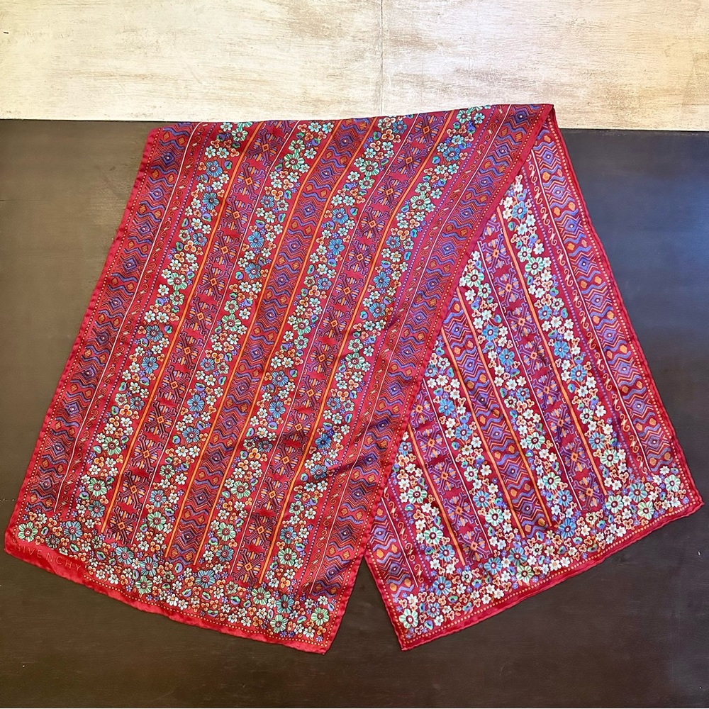 GIVENCHY Mixed Print Silk Scarf